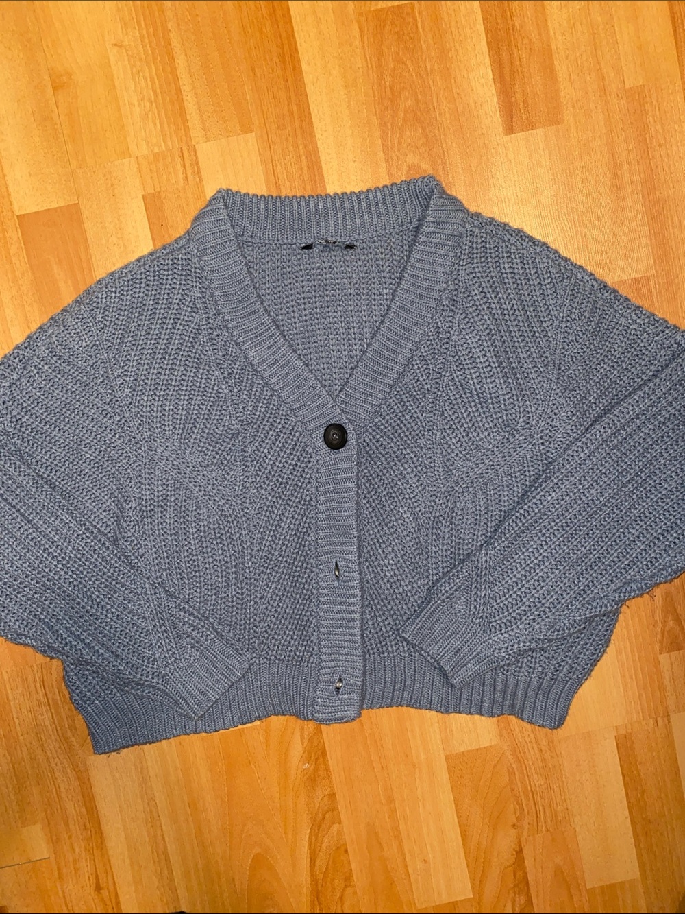 George Chunky Knit Button Up Cropped Sweater
